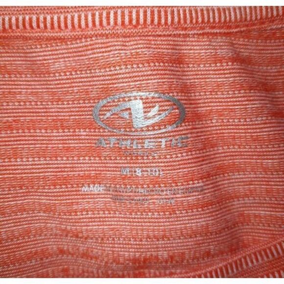 ATHLETIC WORKS STRIPE ORANGE T-SHIRT TANK TOP SZ.8-10 EUC. - Picture 6 of 7